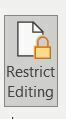 an image of the icon to restrict and edit in developer in word