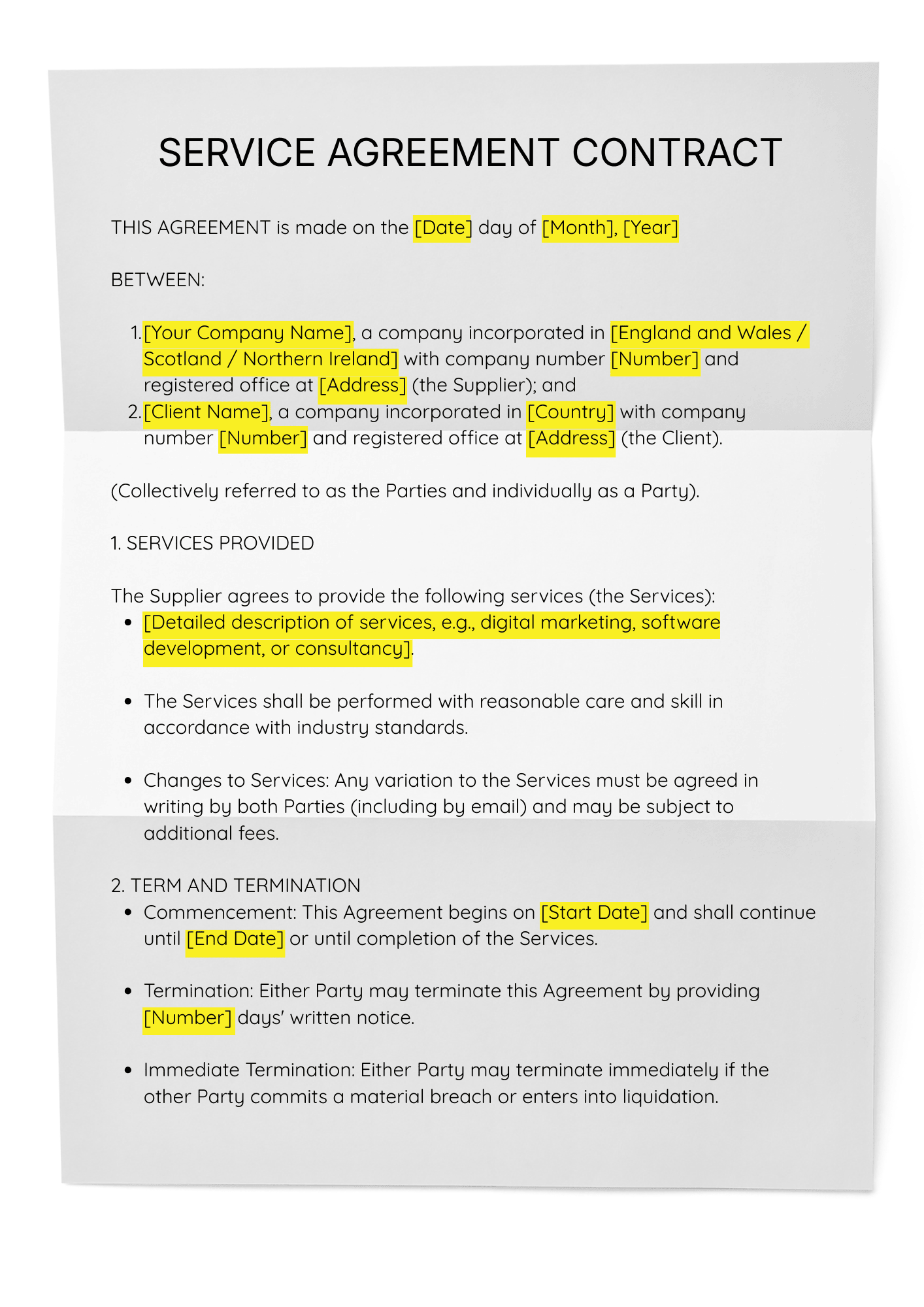 Service Agreement Contract Template