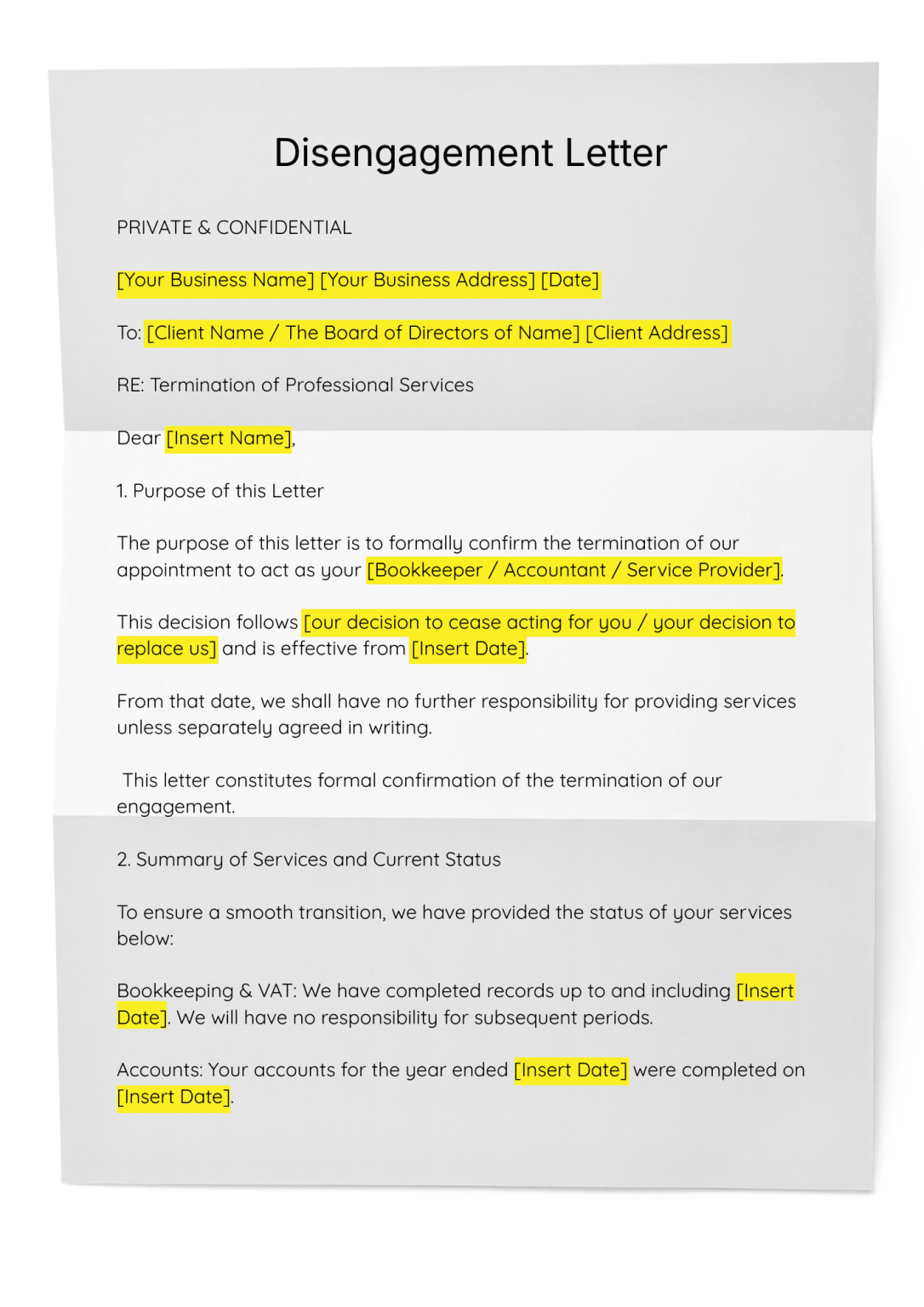 Disengagement Letter Template - Free UK Download